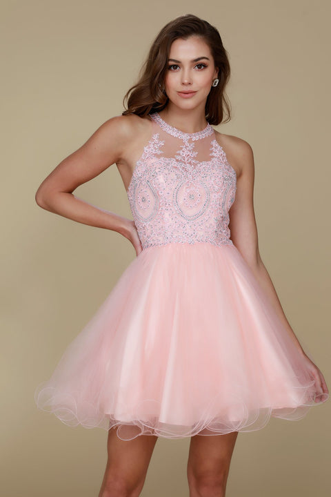 Fully Lined Sparkly Lace Tulle Brides Maids, Damas Dress B652 Nox Anabel – alternate view 2