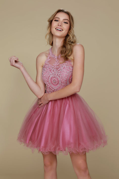 Fully Lined Sparkly Lace Tulle Brides Maids, Damas Dress B652 Nox Anabel – alternate view 12