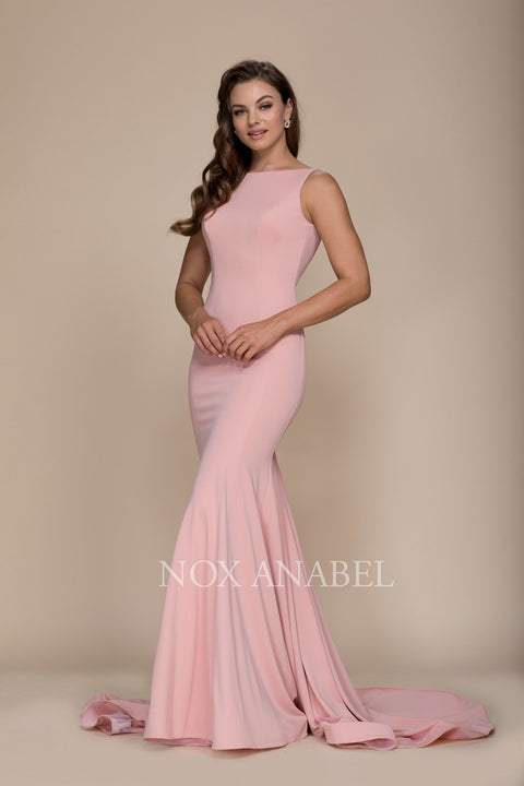 Elegant Sleek Bateau Trumpet Mermaid Prom Dress C022 by Nox Anabel