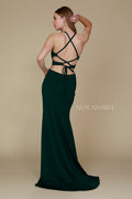 Sexy Cutout Halter Neck Lace-Up Back Sheath Gown Party Dress C026 by Nox Anabel