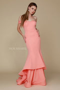 OFF Shoulder Strapless Pleated Long Mermaid Gown_C028 by Nox Anabel