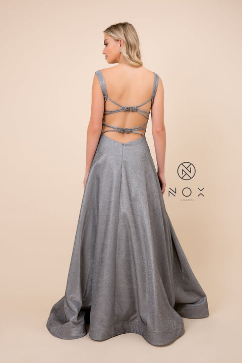 Scoop Neckline A-Line Dress with Pockets, Jewelry Back_C240 by Nox Anabel