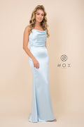 Cowl Neckline with Jersey Fabric Plate On Waist Long Dress_C302 by Nox Anabel