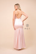 Cowl Neckline with Jersey Fabric Plate On Waist Long Dress_C302 by Nox Anabel