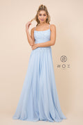 Long Sleeveless Prom Dress With Lace Detailing_C414 by Nox Anabel