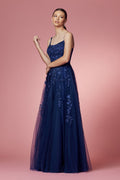 Long Sleeveless Prom Dress with Lace Detailing_C415 by Nox Anabel