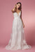 DEEP V NECK WITH LACED STRAPS LONG A-LINE GOWN - SD C461