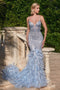 Dazzling feather-beaded mermaid dress by Ladivine CC2308