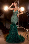 Dazzling feather-beaded mermaid dress by Ladivine CC2308