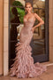 Dazzling feather-beaded mermaid dress by Ladivine CC2308