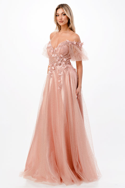 FLORAL BALL GOWN BY CINDERELLA DIVINE CD0197