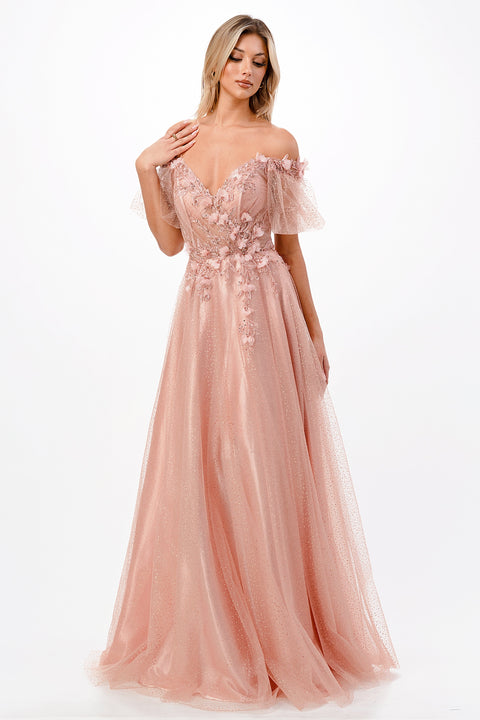 FLORAL BALL GOWN BY CINDERELLA DIVINE CD0197