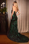 Strapless Sequin Print Mermaid Dress by Ladivine CD0199