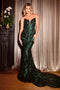 Strapless Sequin Print Mermaid Dress by Ladivine CD0199