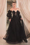 Ladivine CD830 Beaded Strapless Puff Sleeve Tulle Gown