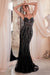 Glamorous fitted beaded tulle gown by Ladivine CD846