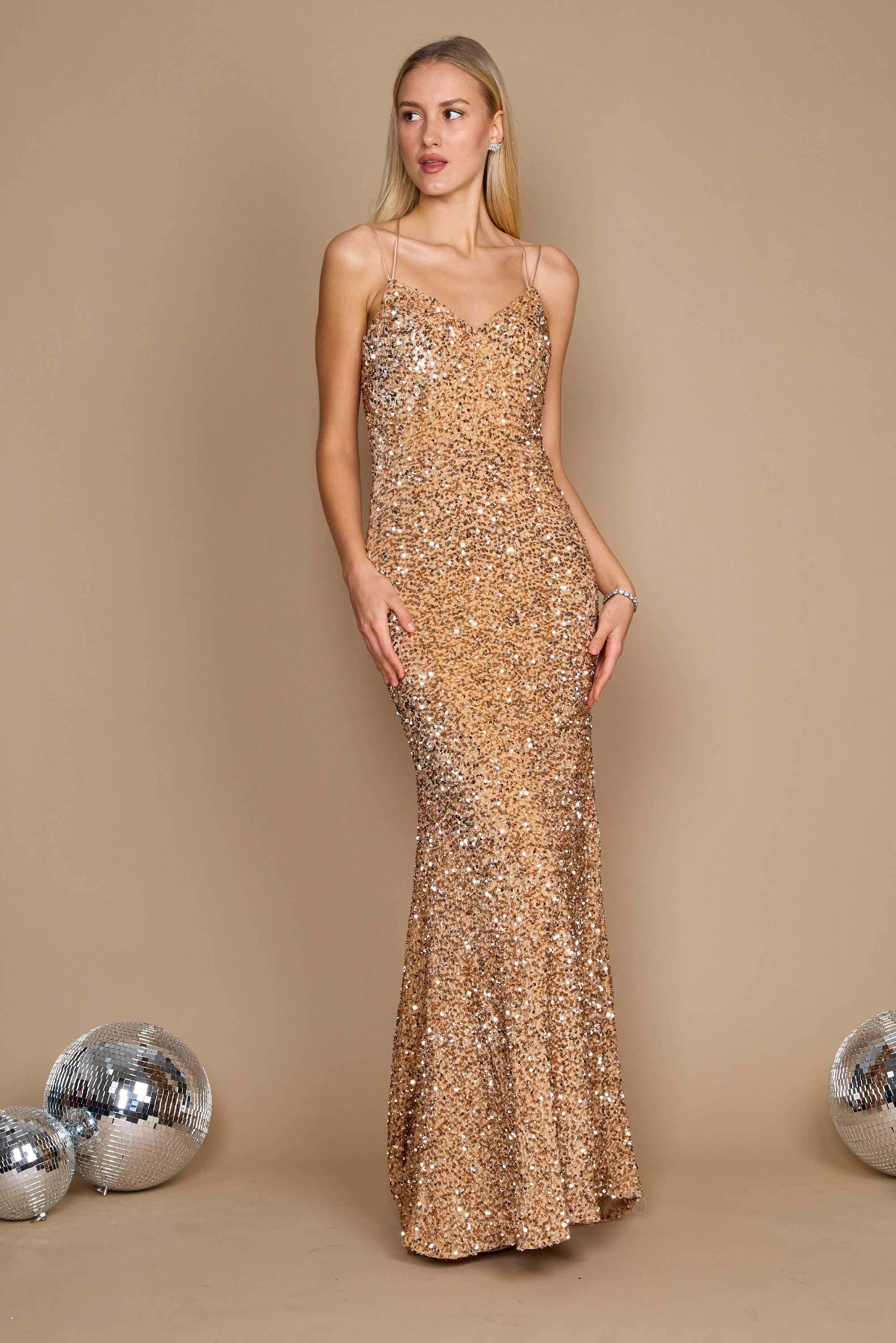Dylan & Davids Long Full Sequins Formal Prom Dress sheerdreamz