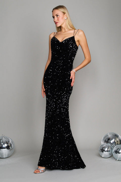 Dylan & Davids Long Full Sequins Formal Prom Dress