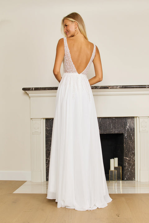 Long Formal Off White Evening Dress