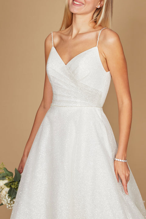 Long Spaghetti Strap Wedding Dress