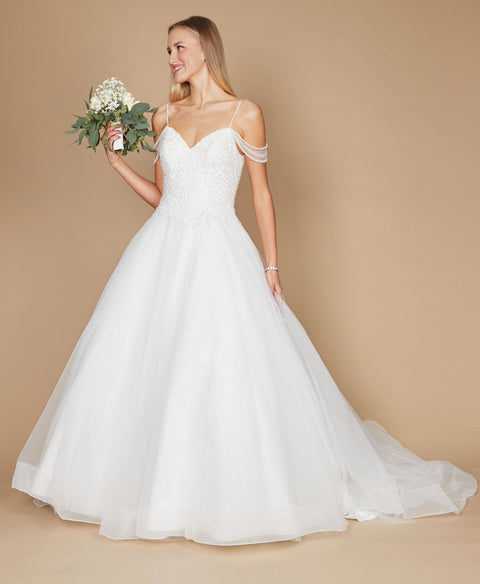 Plus Size Long Off Shoulder Wedding Gown
