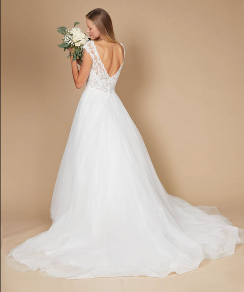 Dylan & Davids Long Cap Sleeve Lace Wedding Dress