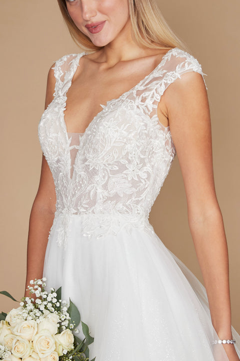 Dylan & Davids Long Cap Sleeve Lace Wedding Dress