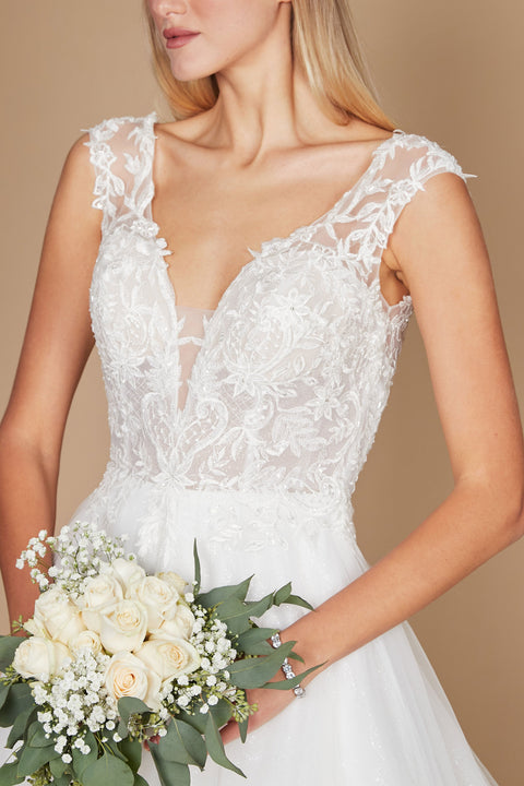 Dylan & Davids Long Cap Sleeve Lace Wedding Dress