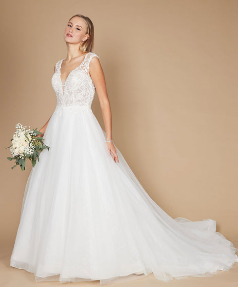 Dylan & Davids Long Cap Sleeve Lace Wedding Dress