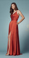 Sleeveless long fit and flare prom dress designed by Nox Anabel E1020