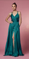 Sleeveless long fit and flare prom dress designed by Nox Anabel E1020