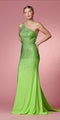 Nox Anabel -E1039 Fitted Long One Shoulder Dress With stylish Cape