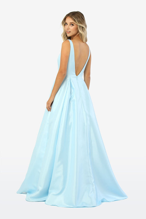 Long V-Neck Prom Dress with Pockets_E156 by Nox Anabel
