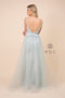 V-Neckline Full-Length Dress with Side Leg Slit Prom Dress_E367 by Nox Anabel
