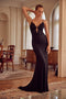 Nox Anabel E451 Long Fitted Black Prom, evening Dress.