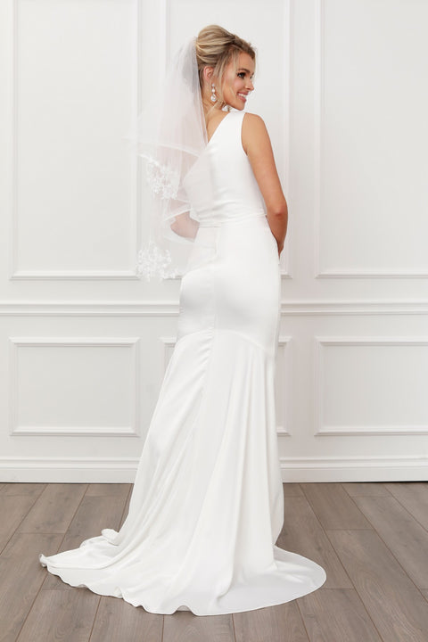 white wedding dress
