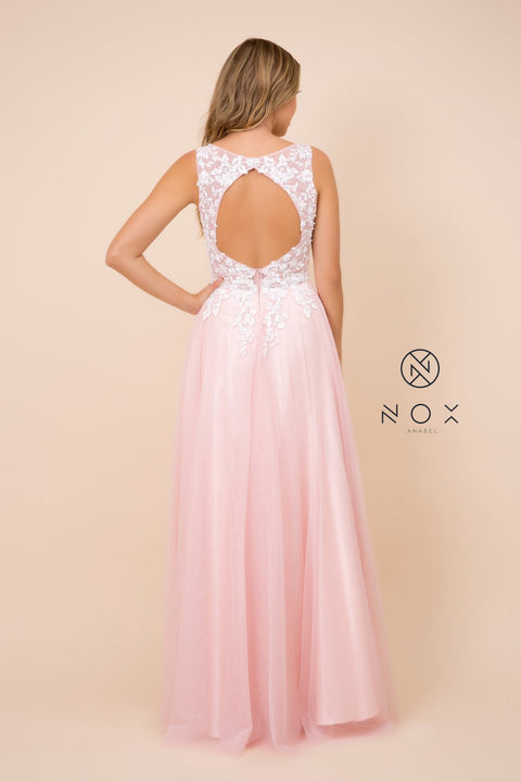 Embroidered Applique Deep V-Neckline Illusion_G048 by Nox Anabel
