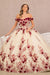 Off Shoulder 3D Floral Ball Gown by Elizabeth K GL3105