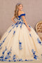 Off Shoulder 3D Floral Ball Gown by Elizabeth K GL3105