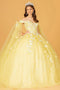 Butterfly Cape Sleeve Ball Gown in 3D by Elizabeth K GL3111