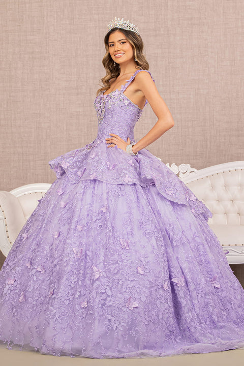Sweetheart 3D Butterfly Ball Gown by Elizabeth K GL3112