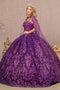Glittery Sleeveless Cape Ball Gown by Elizabeth K GL3170