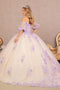 Puff Sleeve Ball Gown with 3D Floral  by Elizabeth K GL3172