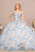 Ruffled Ball Gown with Butterfly Print  by Elizabeth K GL3174