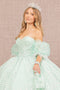 Sweetheart Glitter Print Ball Gown by Elizabeth K GL3176