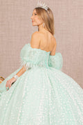 Sweetheart Glitter Print Ball Gown by Elizabeth K GL3176
