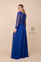 Nox Anabel H529 3/4th Sleeve Chiffon Gown with Floor Length Skirt
