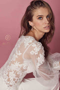 Wedding Gown with Long Sleeves and Back Train by Nox Anabel JE919