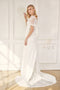 Long Fitted Wedding Gown with Illusion Sleeves by Nox Anabel JE927