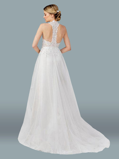 Long Bridal Gown Halter Wedding Dress